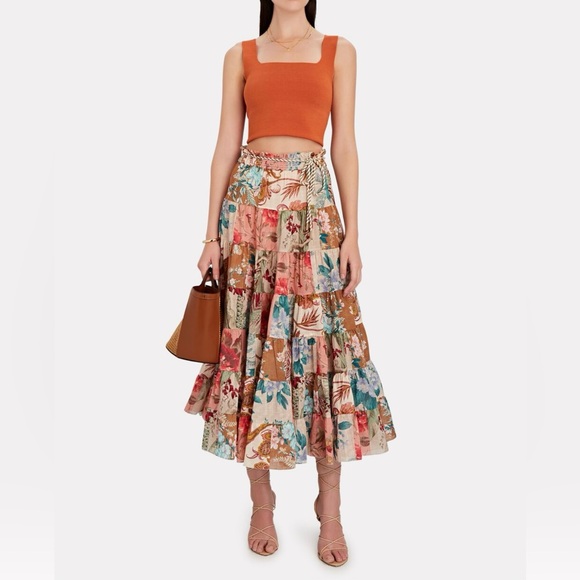 Zimmerman Cassia Floral Patchwork Maxi Skirt NWOT - Picture 6 of 17